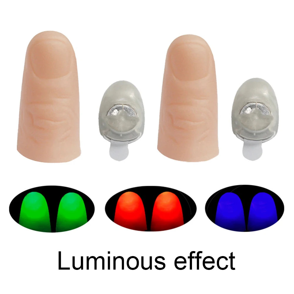 Magic Trick Fingers Thumbs With LED Light Battery Magic Props Halloween Magic Trick Fingers Thumbs Party Toys Child Novelty Gift