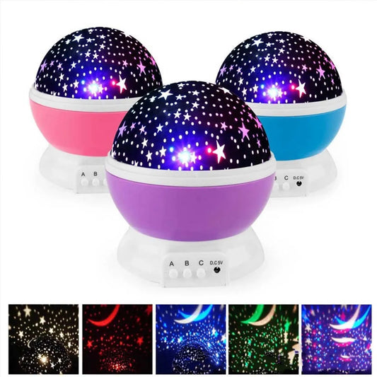 Auto Rotating LED Starry Sky Projector - USB Night Light for Table