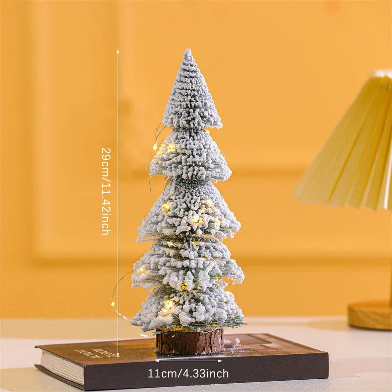 light flock cedar tree realistic tabletop pine tree diy christmas