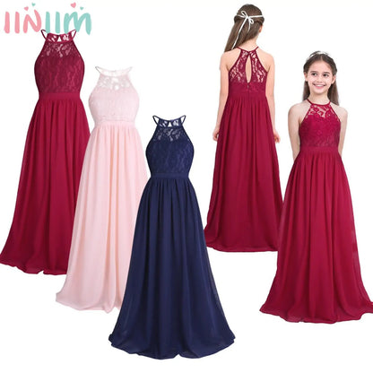 iiniim Kids Princess Lace Party Dress - Summer Wedding & Prom