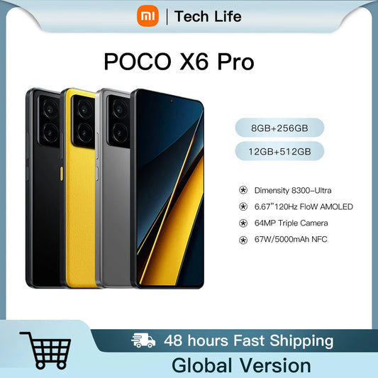 Global Version POCO X6 Pro 5G IVA incluidas Smartphone Dimensity 8300-Ultra 6.67"Flow AMOLED DotDisplay 64MP NFC