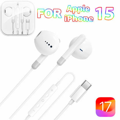 Type C Wired Headphones Jack 3.5 3 5mm Music HiFi Stereo Video Game Earphones For iPhone 15 Pro Xiaomi Samusung In-Ear Headsets