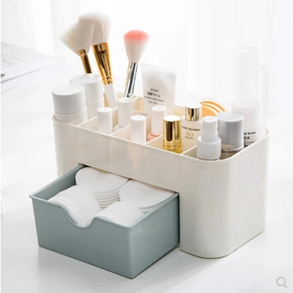 Double Layer Plastic Makeup Organizer - Cosmetic Drawers & Jewelry Display Box