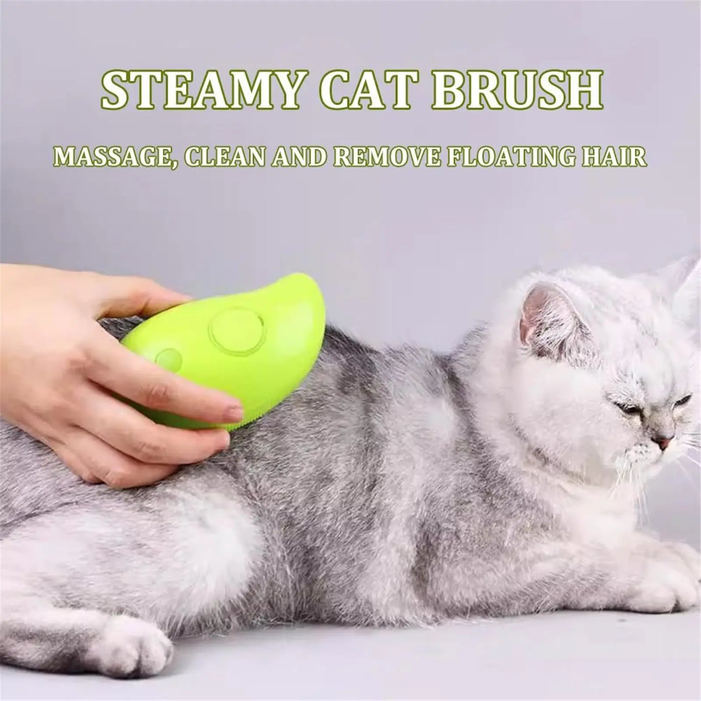 3-in-1 Cat & Dog Steam Brush: Groom, Massage, Hair Removal