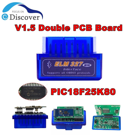 Dual 2PCB ELM327 V1.5 OBD2 Scanner Tool