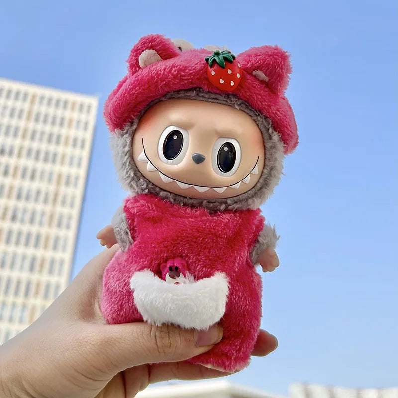 17cm Labubu Doll with Cute Clothes & Headgear | Cosplay Plush Cartoon Decor | Perfect Birthday Gift | tonyfinger store