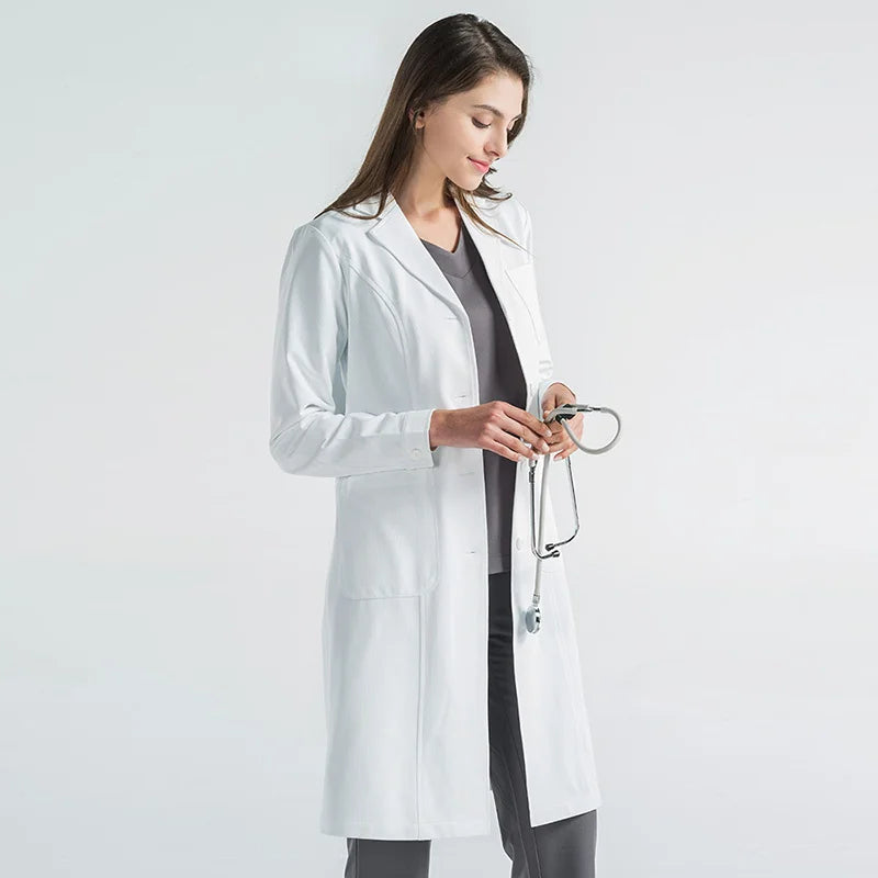 High Quality White Coat Lab Coat Hospital Doctor Slim Nurse Uniform Spa Uniform Nursing Uniform Scrubs Medical Uniforms Women