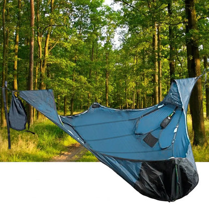 Anti-tear Anti-mosquito Solid Straps Camping Hammock with Bed Net Outdoor Camping Portable Multi-person Hammock Camping Equipmen