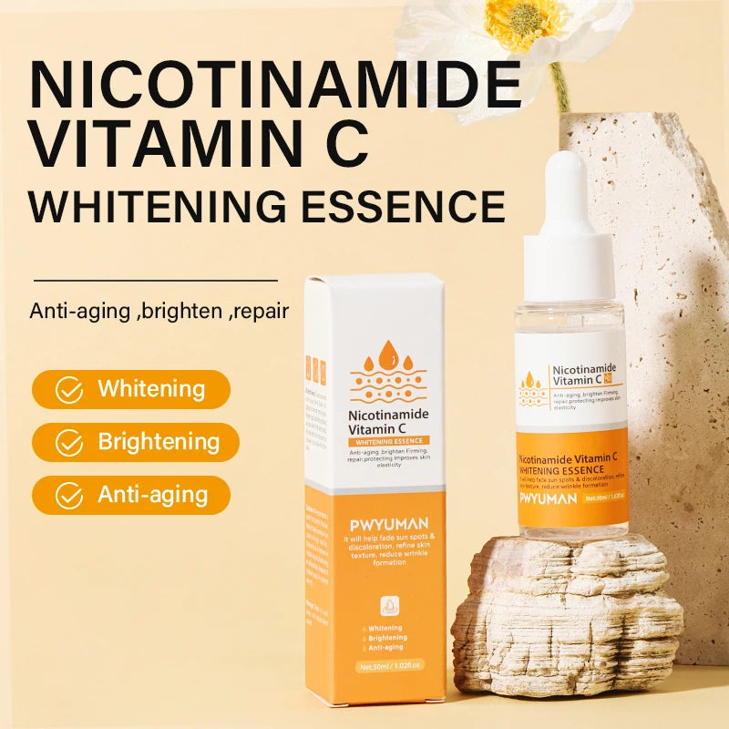 Nicotinamide Whitening Freckles Serum Dark Spot Remover Vitamin C Lightening Melanin Blemish Moisturizer Brighten Face Skin Care