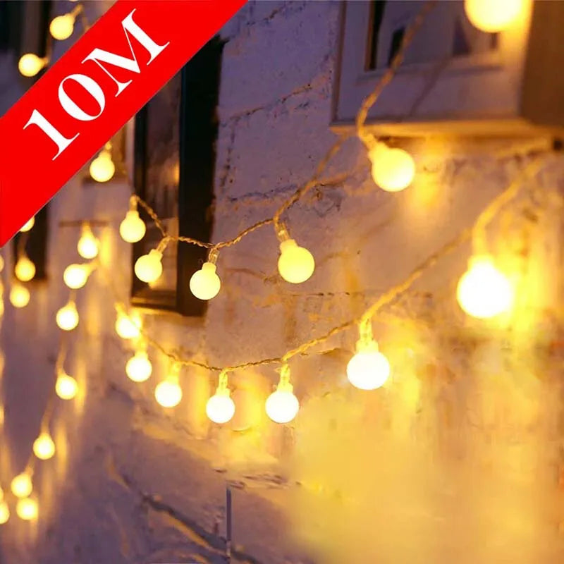 cherry balls led string lights - 2m, 5m, 10m, battery/usb, christmas & wedding decor