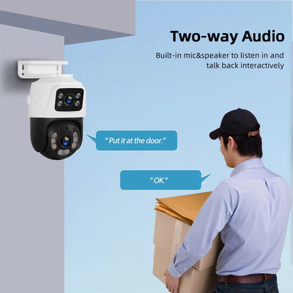 KERUI 6MP Dual Lens PTZ POE IP Camera - Outdoor CCTV Security