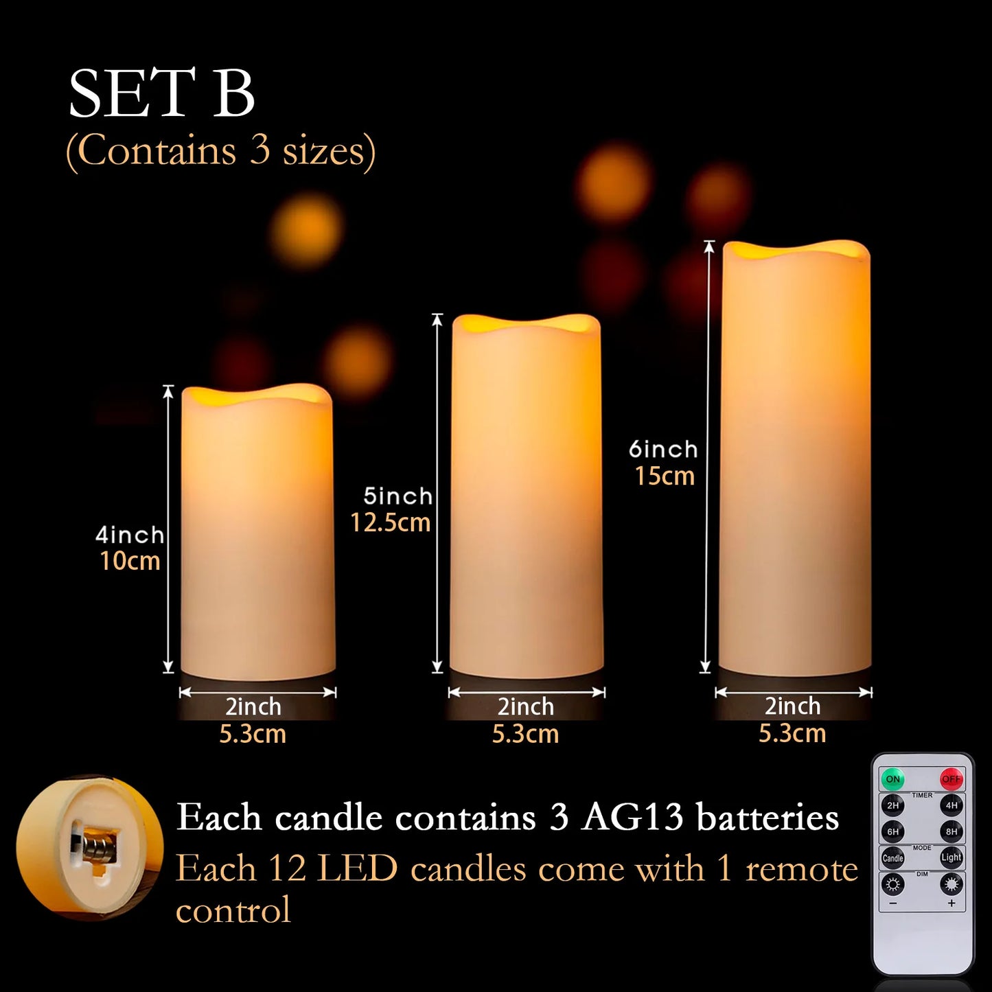 12-96Pcs Flameless LED Candles with Remote | Real Wax Pillar Battery Candles | Wedding & Fireplace Decor | tonyfinger store