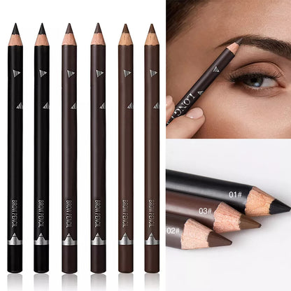 Waterproof Eyebrow Pencil Set - 6/12 Pcs, Natural Black/Brown, Easy Color