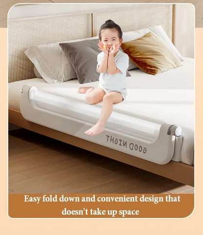 Bed Guardrail Adjustable Baby Safety Bed Barrier Anti-Fall Baby Crib Bumper Fully Folded Bed Safety Rails Bedroom Baby Fence