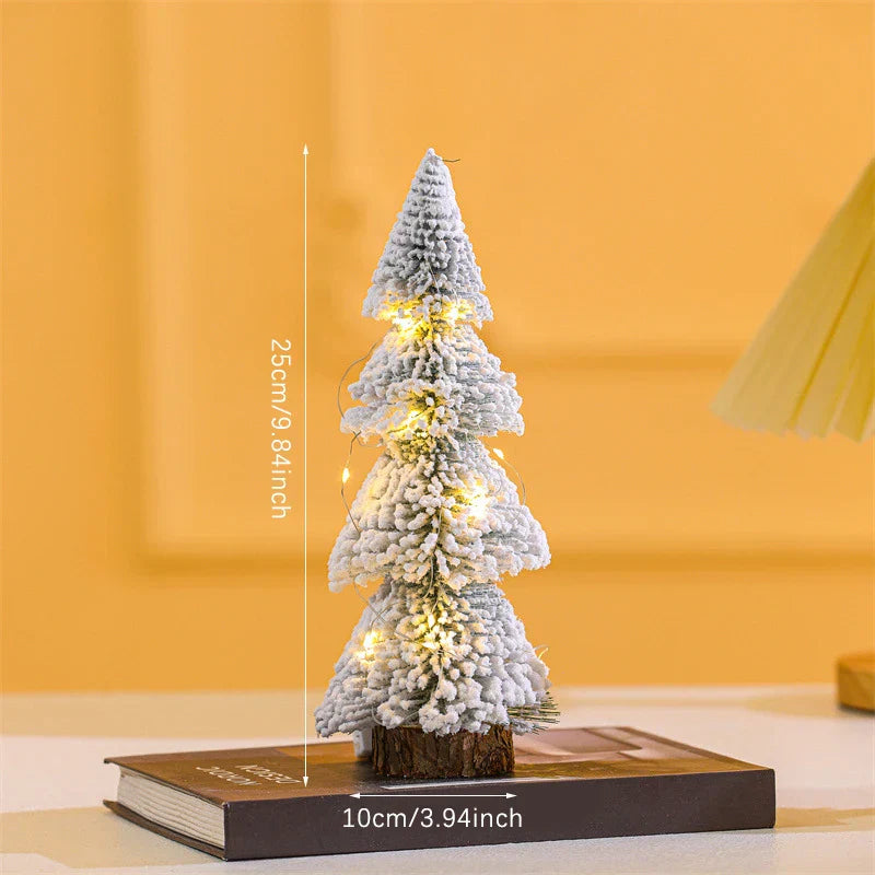 light flock cedar tree realistic tabletop pine tree diy christmas