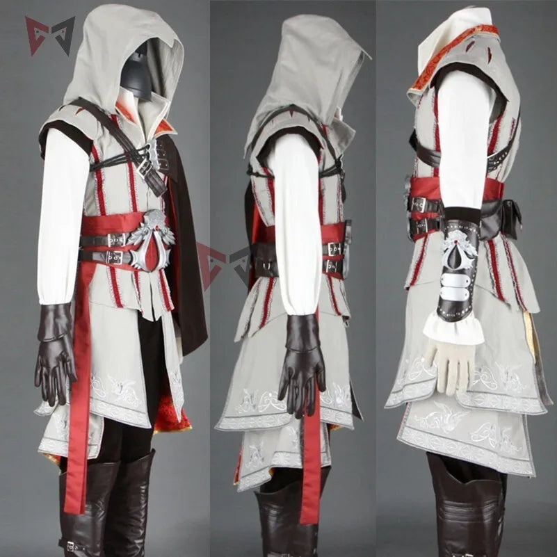  Creed Cosplay Costume Set - Ezio, Assan, Connor 16-Piece Halloween Outfit for Men, Women & Kids | tonyfinger store