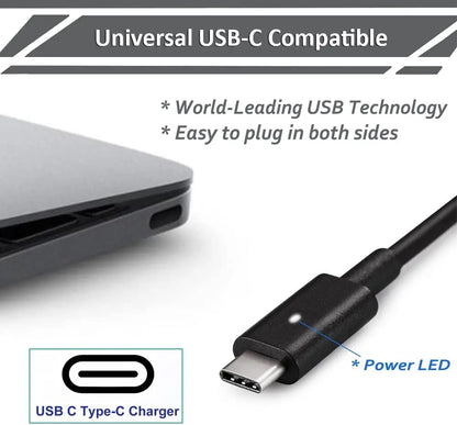 65W Type-C USB-C AC Adapter Charger for Dell Latitude 5420 5520 7520 3320 3420 3520 Laptop 3300 3301 3310 3330 3400 3410 laptop