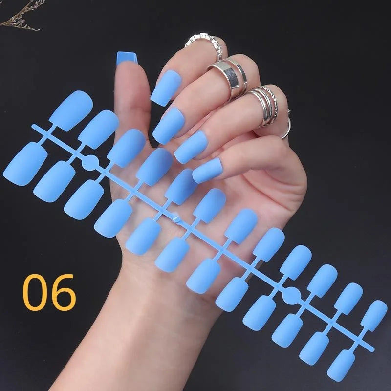 1PCS Matte False Nails | Square Head Press-On Nails | Frosted Full Cover Detachable Artificial Fingernails | Ballerina Style | No Glue | tonyfinger store