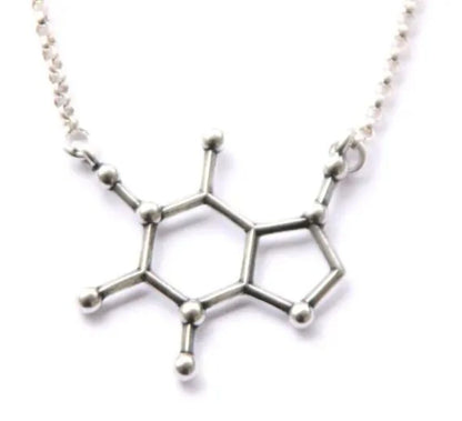 Unique Caffeine Molecule Structure Necklace