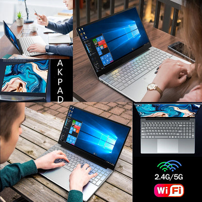 Notebook 15.6 inch Laptop Windows 11 10 Pro 1920*1080 Cheap Portable Intel Laptop D4 12G RAM 128GB/256GB/512GB/1TB SSD HDMI Port