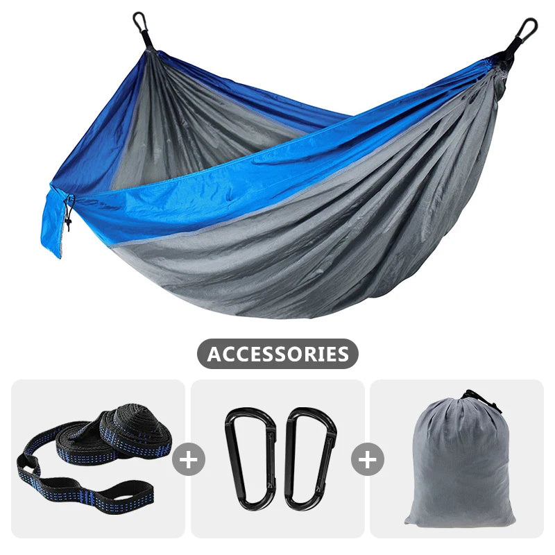 220x90cm Single Camping Hammock - Lightweight Parachute Hammock with Tree Straps | tonyfinger store