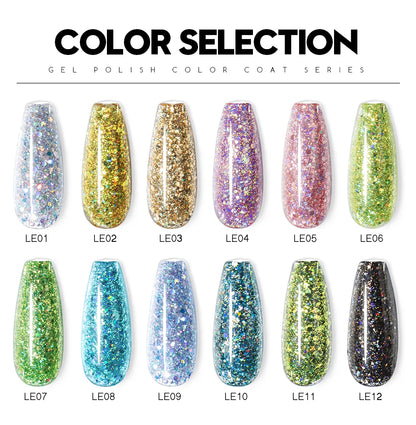 Beautilux Diamond Rainbow Nail Gel Polish Holographic Bling Dazzling Semi Permanent Nails Art Gels Varnish Enamel Lacquer 10ml