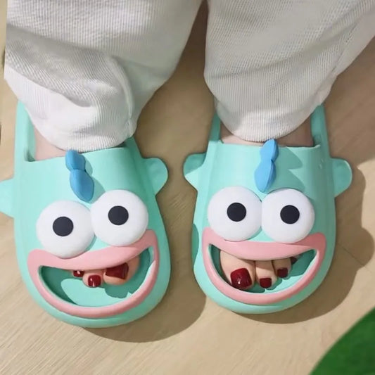 Cartoon Slippers for Couples - Soft EVA, Anti-Slip, Lightweight Beach & Shower Slides