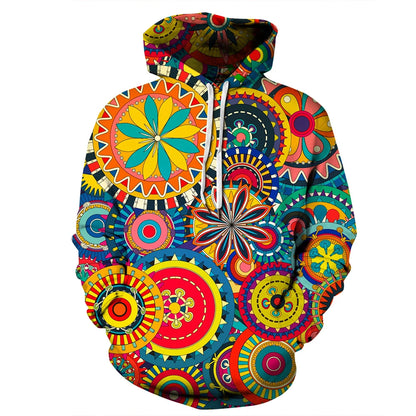 Women/Men's Sports Hoodies Colorful Roundel Athleisure Sweater Loose Sportwear S-XXXL Breathable Pullover Running Hooded Clothes