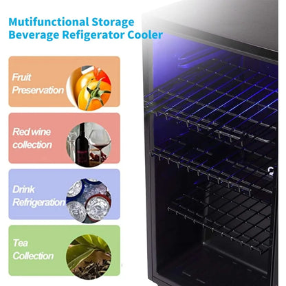 Beverage Refrigerators 120-Can Small Mini Fridge for Home or Bar with Glass Door and Adjustable Removable Shelves, 3.5 Cu.Ft.