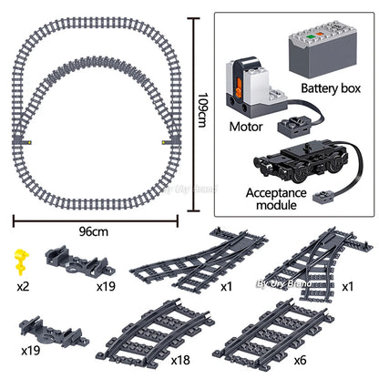 941PCS Technical RC High Speed Train Model Electric Power Battery Motor Parts Remote Control  Building Blocks Toys for Kids Boys