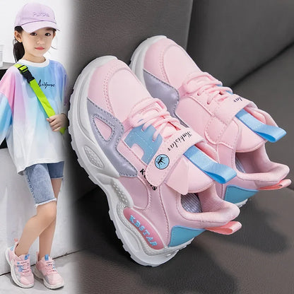  2024 Kids Sneakers Girls School Casual Shoes | Breathable Running Shoes | Soft Non-slip Tenis Pink | tonyfinger store