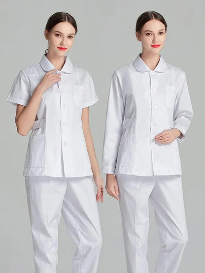 2024 Blue Long Sleeve Scrubs Top | Nurse Uniforms & Lab Coat for Women | Medical & Beauty Salon Workwear | tonyfinger store