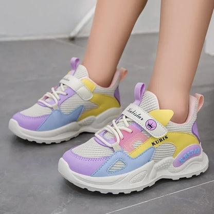  2024 Kids Sneakers Girls School Casual Shoes | Breathable Running Shoes | Soft Non-slip Tenis Pink | tonyfinger store