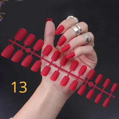 1PCS Matte False Nails | Square Head Press-On Nails | Frosted Full Cover Detachable Artificial Fingernails | Ballerina Style | No Glue | tonyfinger store