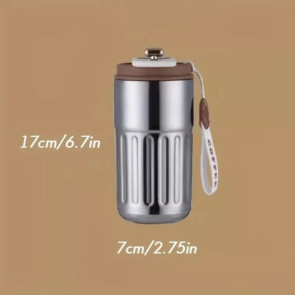 1pc Stainless Steel Travel Cup with Temperature Display | 15.22oz Vacuum Coffee Cup | Portable Thermos | Summer & Winter Birthday Gift | tonyfinger store