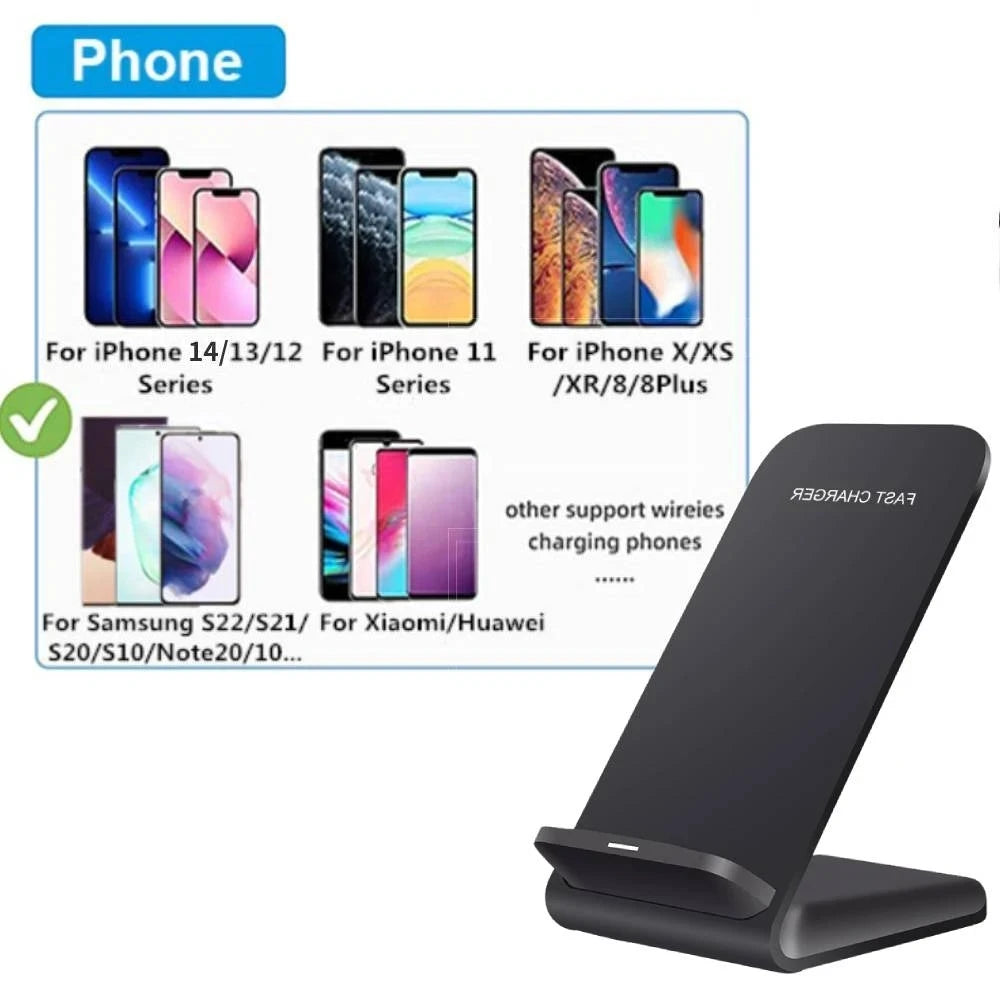 NEW 65W Fast  Wireless Charger for Samsung S22 S21 Note 20 Fast Charging Stand For iPhone 14 13 12 11 XS XR X 8 Airpods Pro