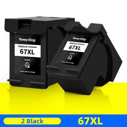 67XL Ink Cartridge for HP ENVY & Deskjet Printers | Black & Tri-Color | Compatible with HP 6052, 6055, 6455, 2755 | tonyfinger store