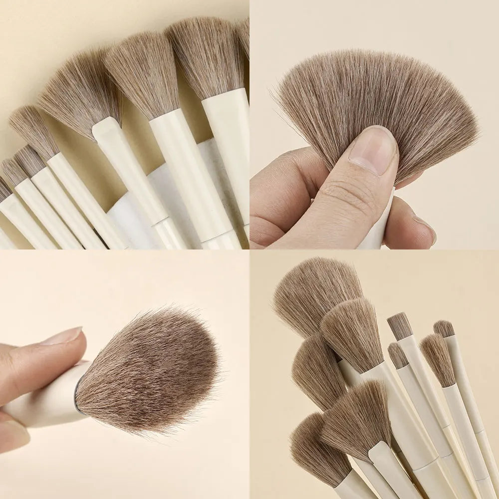 10/13PCS Fluffy Soft Makeup Brushes Set - Eye Shadow, Blush, Highlighter, Foundation & Contour | Tonyfinger Store