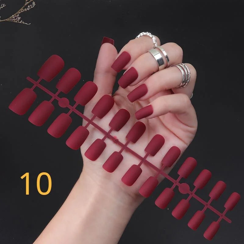 1PCS Matte False Nails | Square Head Press-On Nails | Frosted Full Cover Detachable Artificial Fingernails | Ballerina Style | No Glue | tonyfinger store