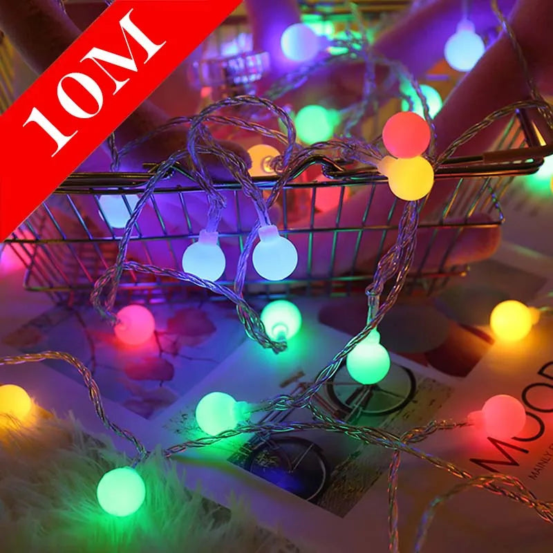 cherry balls led string lights - 2m, 5m, 10m, battery/usb, christmas & wedding decor