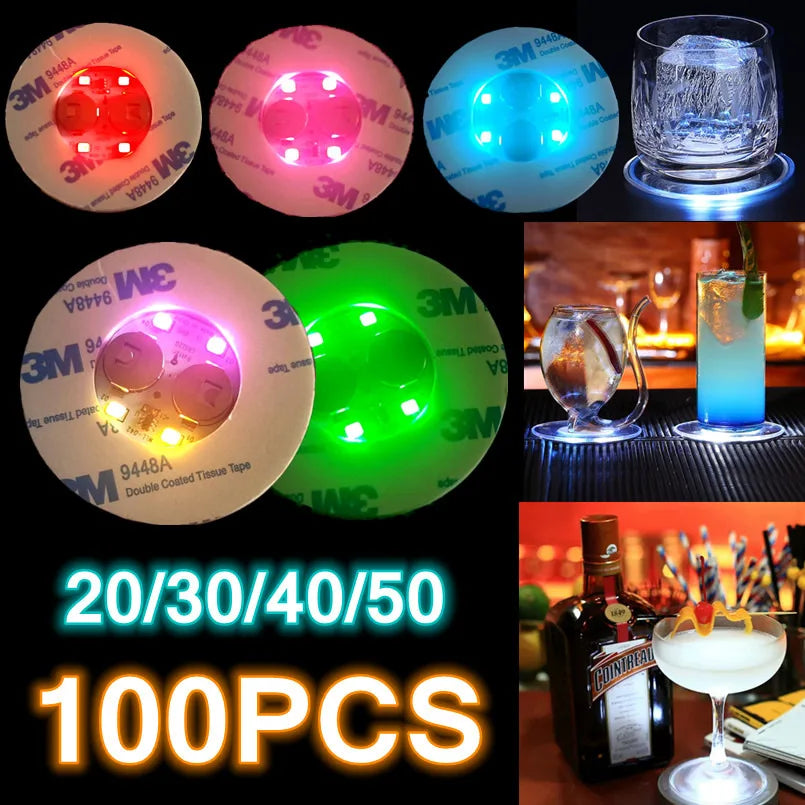 LED Coaster Lights (10-100 Pcs)