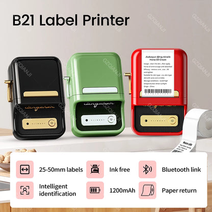 Niimbot B21 Red Portable Bluetooth Label printer Mini Pocket Sticker Maker Thermal Adhesive Mahcine for Phone Home Office Use