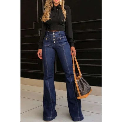 2024 Retro High Waist Bell-Bottom Jeans for Women