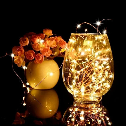 Copper Wire LED Fairy Lights - 10pcs & 6pcs for Christmas, Weddings, Parties, DIY Decor