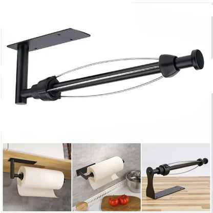 Paper Towel Holder-Single Hand Operable Wall Mount Paper Towel Holder Under Cabinet with Damping Effect for Kitchen Bathroom