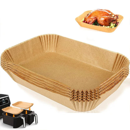 Rectangle Disposable Air Fryer Baking Paper Liner | Non-Stick, Waterproof & Eco-Friendly | Perfect for Ninja Foodi | 50/100 Packs | tonyfinger store