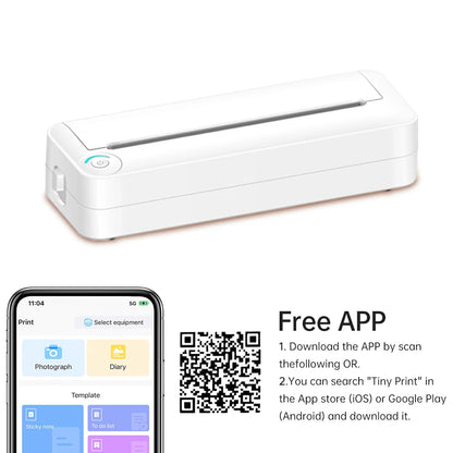 A4 Paper Printer Thermal Printing Wireless BT Connect Compatible with iOS and Android Mobile Photo Printer Support 210mm Wide