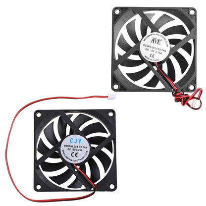 Silent 80mm 12V DC Brushless CPU Fan - 2600rpm Quiet Cooling for Servers & PCs