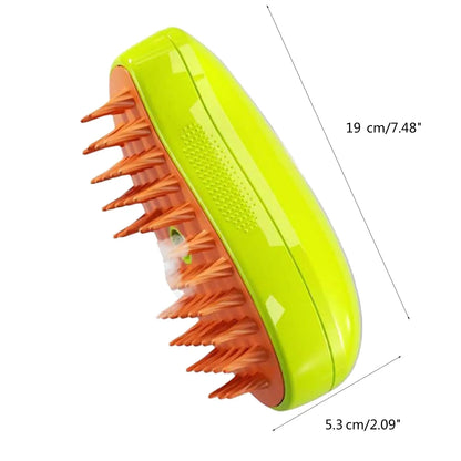 3-in-1 Cat & Dog Steam Brush: Groom, Massage, Hair Removal