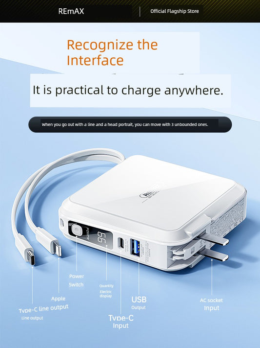 Remax Comes with Data Cable Plug Portable Power Bank